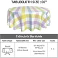 thumbnail image 4 of Easter Checkered Tablecloth 60 Inch Round Colorful Plaid Table Cloth Washable Wrinkle Resistant Rainbow Spring Table Cover for Holiday Party Dinner Decor, 4 of 6