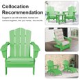 thumbnail image 5 of JUSTLET Adirondack Chair, Plastic Folding Outdoor Patio Chairs, Outside HDPE Chairs for Lawn, Yard, Light Green, 5 of 10