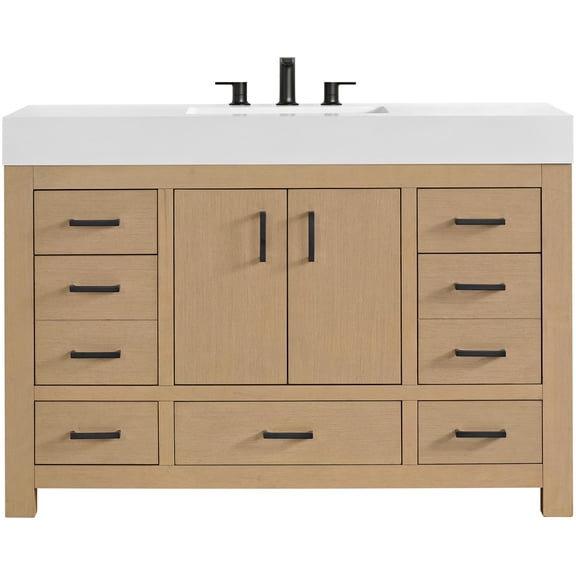 Miseno Mv-Mn520v48 Alanya 48" Free Standing Single Basin Vanity Set - Warm Oak