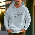 thumbnail image 3 of Men's 100% Cotton ECG Pattern Design 450 Gram Hoodie Kangaroo Pouch, 3 of 13