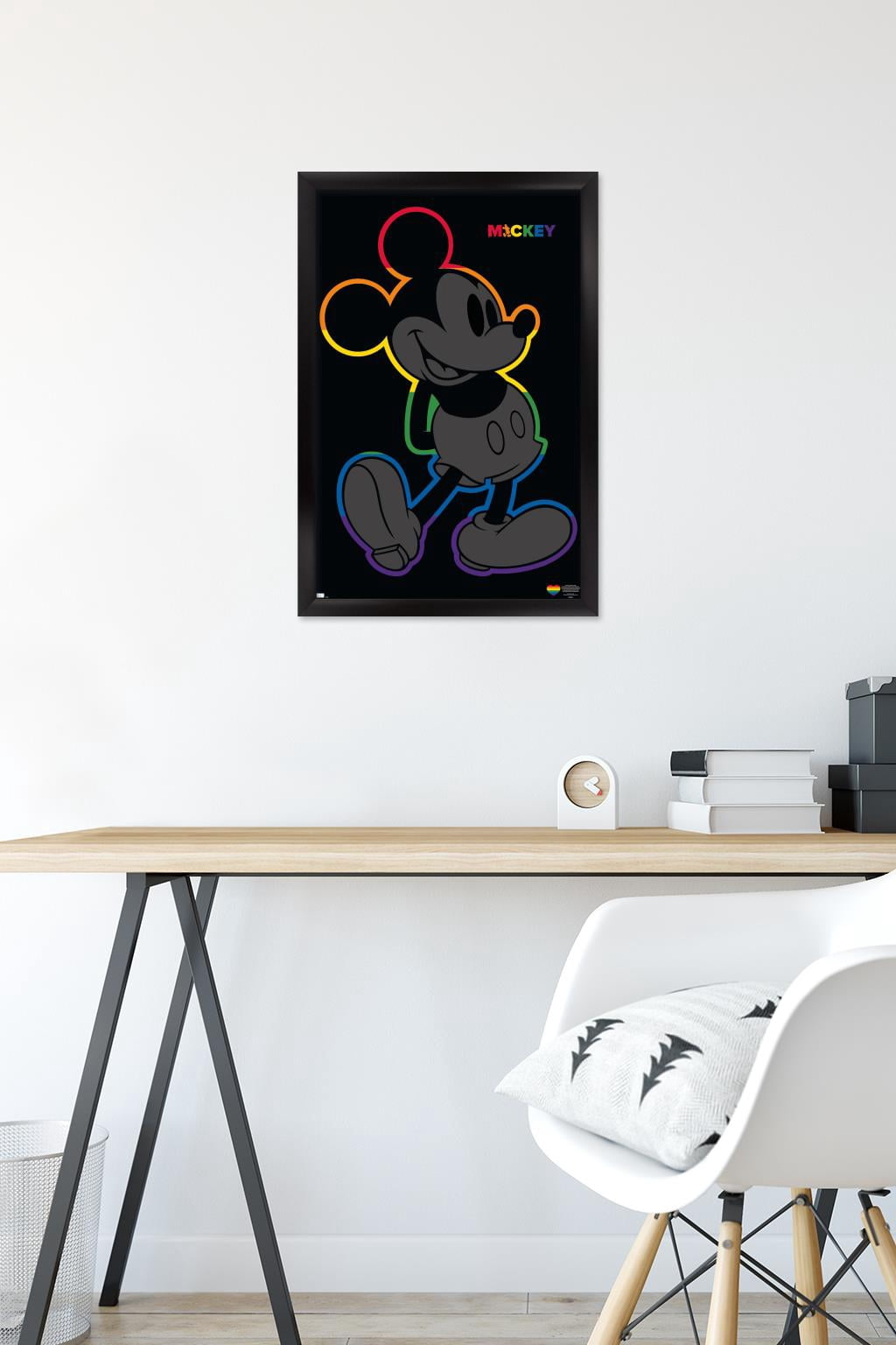 Disney Mickey Mouse - Rainbow Outline Wall Poster, 14.725" x 22.375" Framed