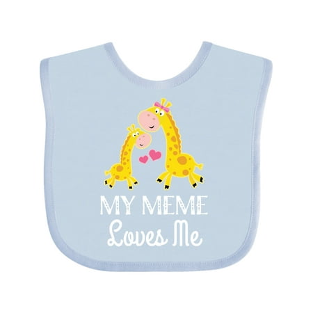 

Inktastic My Meme Grandma Loves Me Giraffe Boys or Girls Baby Bib