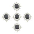 thumbnail image 2 of simhoa 5 Pieces Acrylic Rhinestone Buttons Flat Back for DIY Crafts Black, 2 of 5