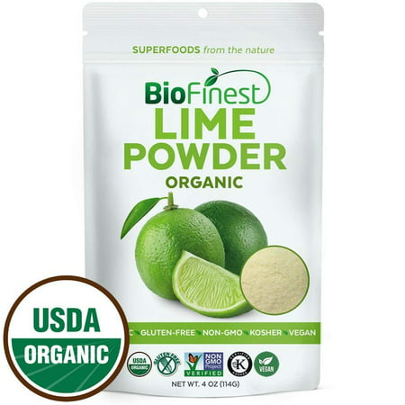 Biofinest Lime Powder - 100% Pure Freeze-Dried Antioxidants Superfood -USDA Certified Organic Kosher Vegan Raw Non-GMO - Boost Digestion Weight Loss - For Smoothie Beverage Blend (4 oz Resealable