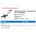 thumbnail image 2 of Brake Master Cylinder - Compatible with 2006 - 2008 Mazda 6 2007, 2 of 2