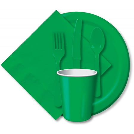 Creative Expressions Heavy Duty Cutlery Assortment - 24-Pack, Emerald Green
