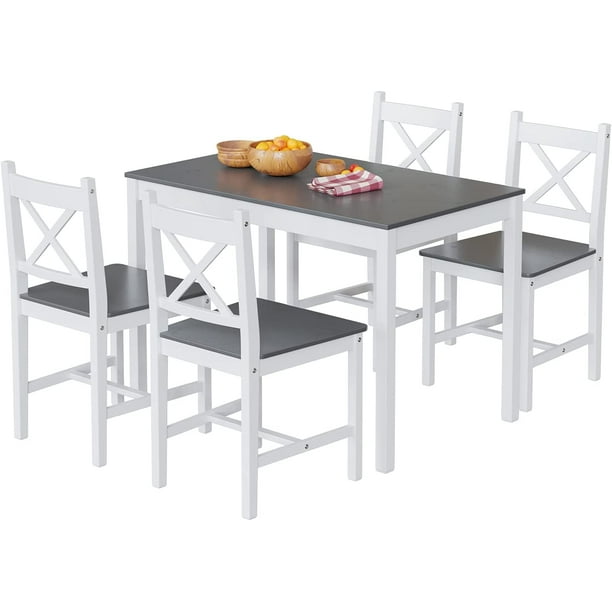 Alohappy 5 Piece Kitchen Table Set for Dining Room, Modern Rectangular