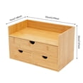 thumbnail image 2 of Shangmakel Bamboo Desk Organizer, Mini Multifunctional Tabletop Storage Organization Box 3 Tier Desktop Organizer with 4 Drawers Small Desktop Simple Design for Home,Office, 2 of 9