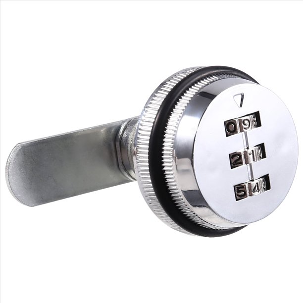 Cerradura de Combinación Mecánica de 20 mm, Cerradura Antirrobo para Archivador de Oficina, Cajón, Caja de Sobres, Gabinete de Almacenamiento, Cromo