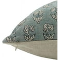 thumbnail image 3 of Fabdivine Block Print Throw Pillow Cover, 18x18 Inch Pure Linen Vintage Cushion Cover, Floral Print Boho Design Sage Green Pillow Cover for Sofa and Couch, 3 of 5