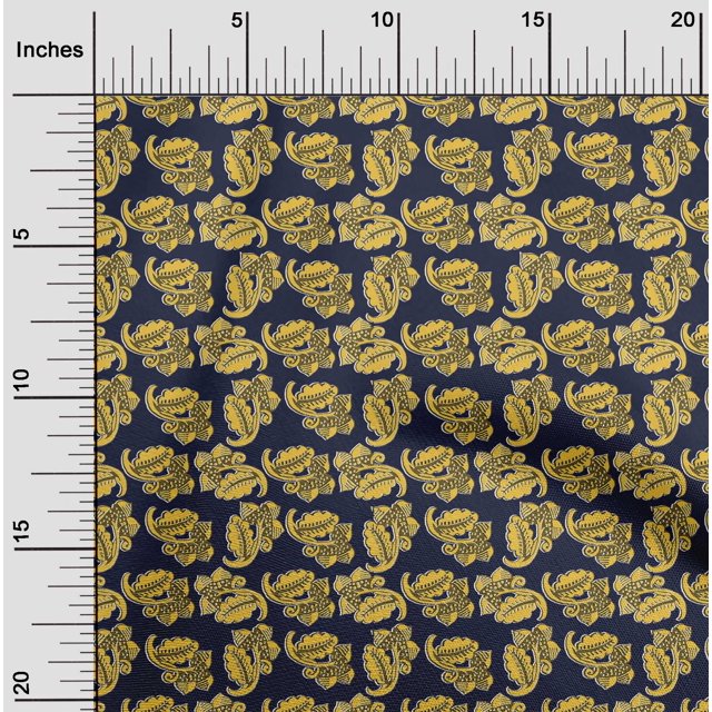 oneOone Georgette Viscose Fabric Leaves & Floral Block Fabric Prints By Yard 42 Inch Wide