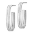 thumbnail image 2 of Sterling Silver Rhodium-Plated Brushed J-Hoop Post Earrings, 2 of 4