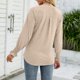thumbnail image 2 of Blusa Con Cuello En V, Tops Casuales De Mujer De Color Puro Para La Oficina Para La Playa ANGGREK Otros, 2 of 6