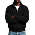thumbnail image 2 of Mens Full Zip up Sweatshirt Causal Lightweight Fleece Long Sleeve Athletic Jackets Mock Neck Workout Active Track Jacket with Pockets, 2 of 7
