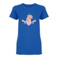 thumbnail image 2 of Unicorn Rainbow Shooting Stars Shaped T-Shirt Women -Image by Shutterstock, Female Small, 2 of 4