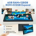 thumbnail image 3 of Android 13 Tablet, 10.1 Inch Tablets, 6GB RAM 128GB ROM 512GB Expand, 2560*1900 IPS Touchscreen 10-Core Processor 8MP+24MP Dual Camera WiFi Bluetooth GMS, Black, 3 of 7