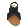 thumbnail image 2 of Victoria K Women's Perforated CrissCross Straps With Side Buckle Sandals, 2 of 5