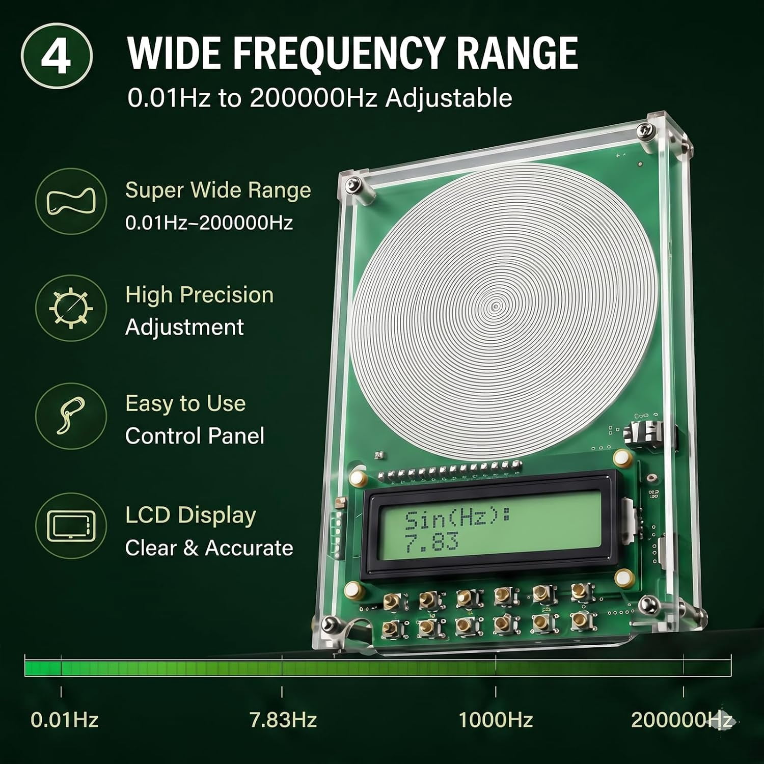 Calminity Frequency Machine & Calminity Frequency Generator - Adjustable 7.83Hz Schumann Resonance Calamity Frequency Generator, Nature Sine Wave Frequency Generator for Sleep (0.01Hz-200000Hz)