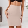 thumbnail image 2 of MIXUE Skirts For Women Summer Solid Color Elastic High Waist Seamless Bodyshaper Mini Bodycon Skirt Activewear,Beige,XL, 2 of 6