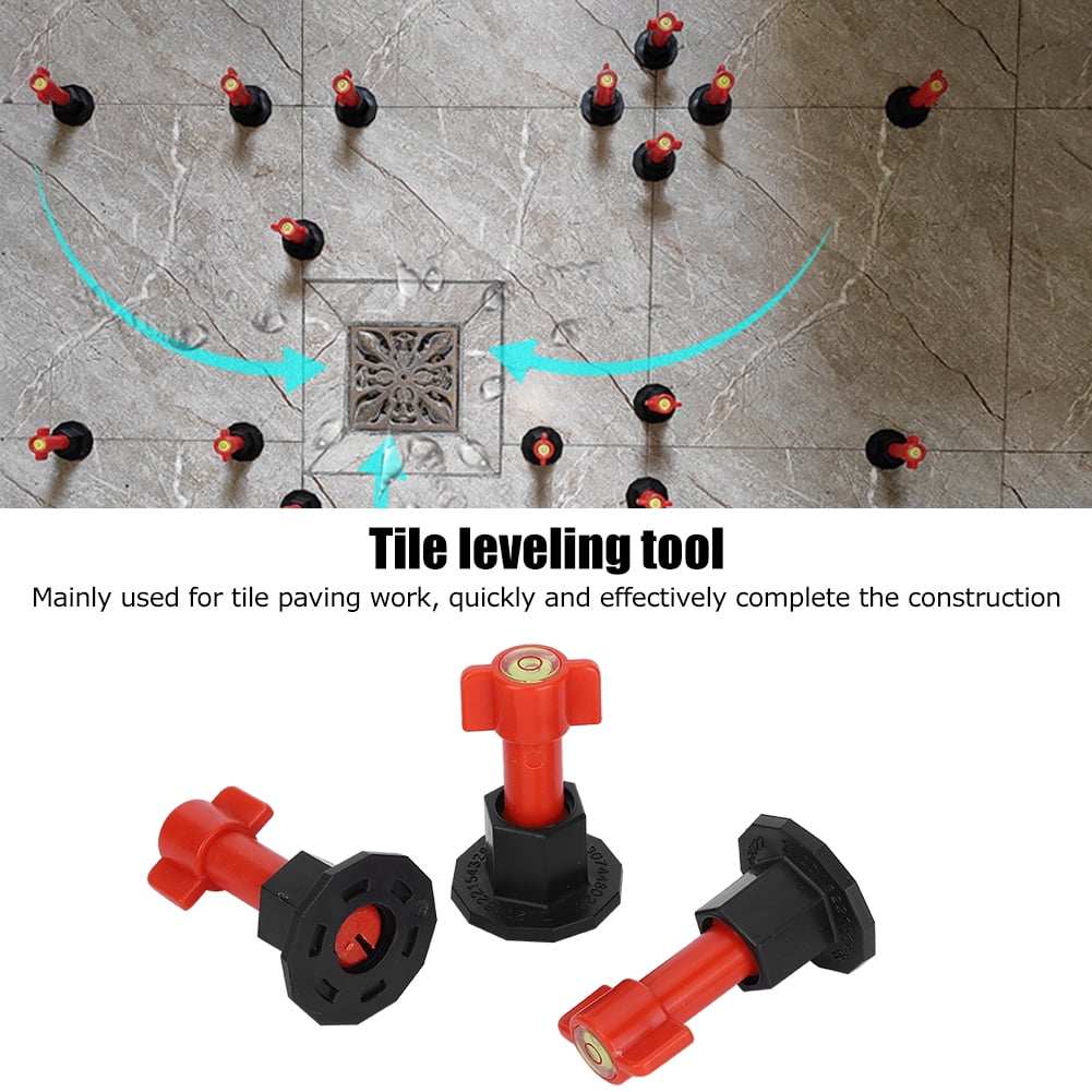 NFTIGB Ceramic Tile Leveling System Kit Floor Wall Tile Leveler Positioning Tools Building Supplies Professional Reusable Set 98 Pieces 10.24 inches / 26 cm High Precision For Tiling