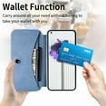 thumbnail image 3 of Dteck Case for Nothing Phone (1) with Card Slots, Slim PU Leather Folio Flip Stand Case Clear TPU Back Protective Cover, Blue, 3 of 5