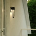 thumbnail image 4 of Sawyer Steel 1 Light Integrated LED Matte Black Contemporary Outdoor Wall Lantern Clear Glass, 4 of 11