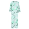 thumbnail image 5 of SnZhen Two Piece Sets for Women Women's Casual Printed Long Sleeved Round Neck Top With Pants Set, 5 of 5