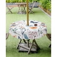 thumbnail image 4 of Boanket Outdoor Tablecloth with Umbrella Hole for Patio/Picnic/Party/Camping, Botanical Flower Waterproof Table Cloth Round Cover Washable, Country Farm Butterfly Spring Plant (Dia 60"), 4 of 7