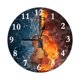 thumbnail image 1 of Reloj de pared con diseño de violín de fuego y agua, silencioso, de 10 pulgadas, estilo rústico retro, decorativo para sala de estar, cocina, hogar, baño y dormitorio, 1 of 7