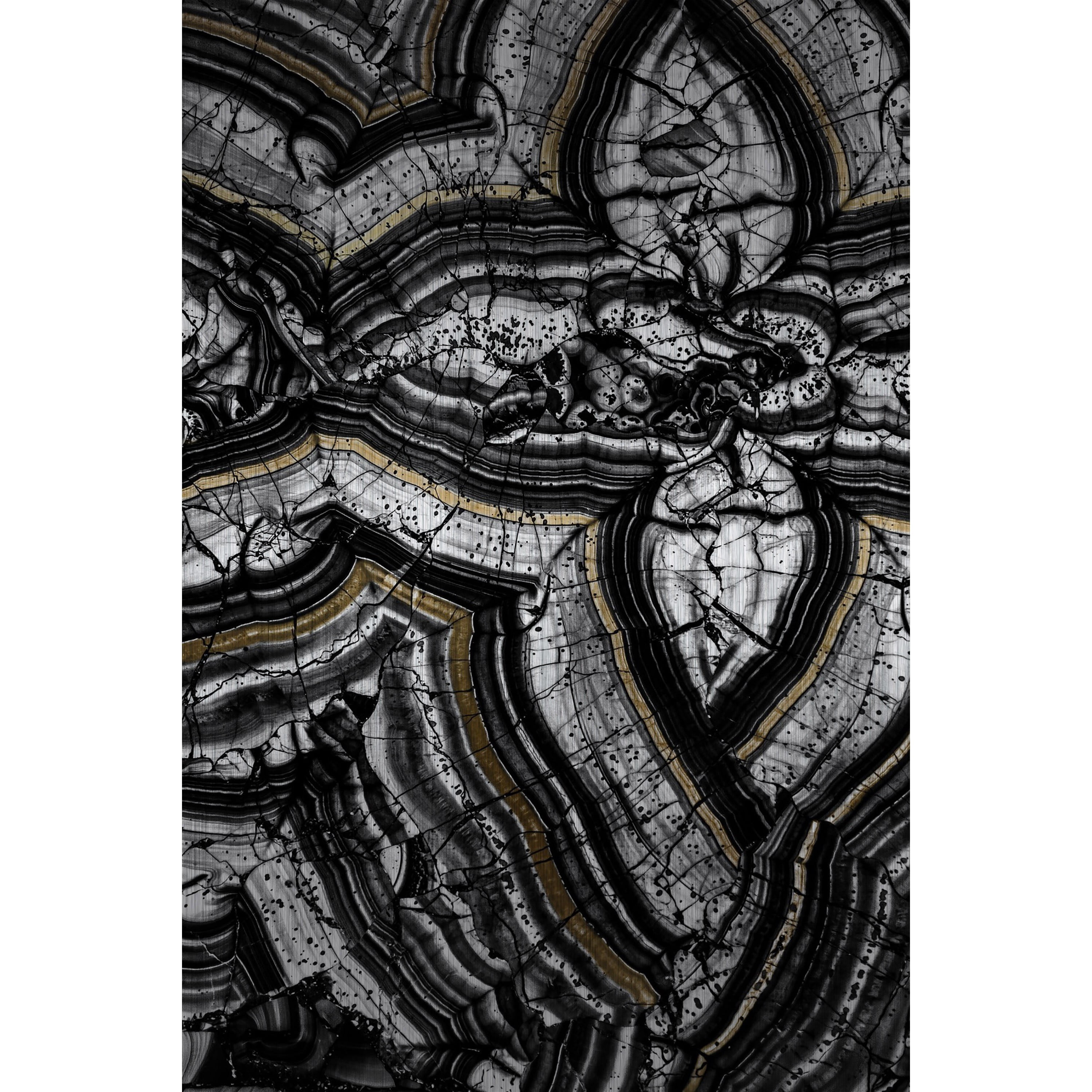 Marmont Hill - "Layer Fragments" Painting Art Print On Brushed Aluminum, 30.0" x 1.5"