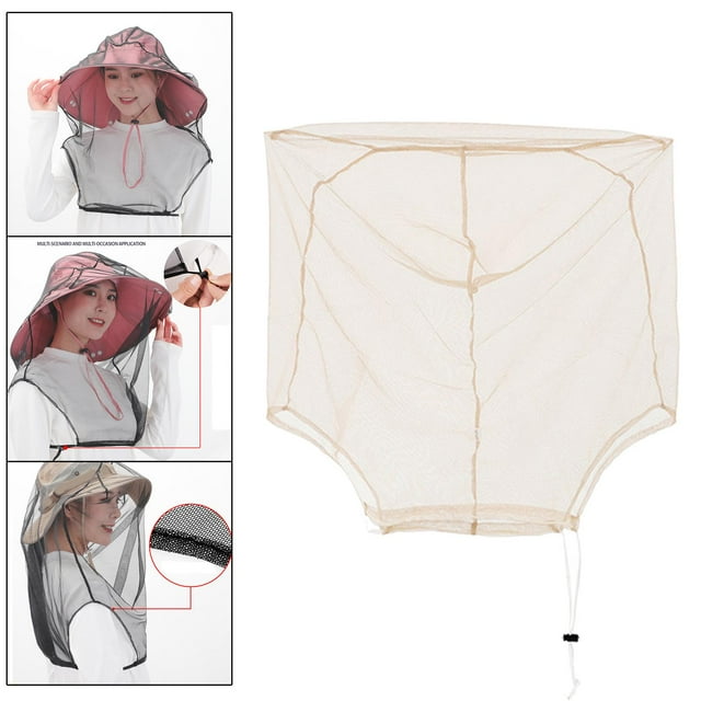 Filet de Protection pour Visage, Fournitures de Ruche, Poignets Élastiques Durables, Filet de Protection pour Visage, Équipement de Marche, Randonnée en Plein Air, Kaki