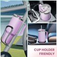 thumbnail image 5 of JUSTLET 40 oz Vacuum Insulated Stainless Steel Travel Mug, Tumbler with Handle & Straw, Lavender, 5 of 10