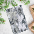 thumbnail image 4 of Metallic Pretty Winter Wonderland Snow Mountain Christmas Holiday Gift Wrap Wrapping Paper 15ft Roll, 4 of 5