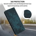 thumbnail image 4 of Decase Luxury Retro Leather Wallet Case for Samsung Galaxy S21 Ultra,Retro Elephant Texture PU Leather Flip Cover with Card Holder Slots, Shockproof Rugged Magnetic Folio Phone Case,Green, 4 of 7