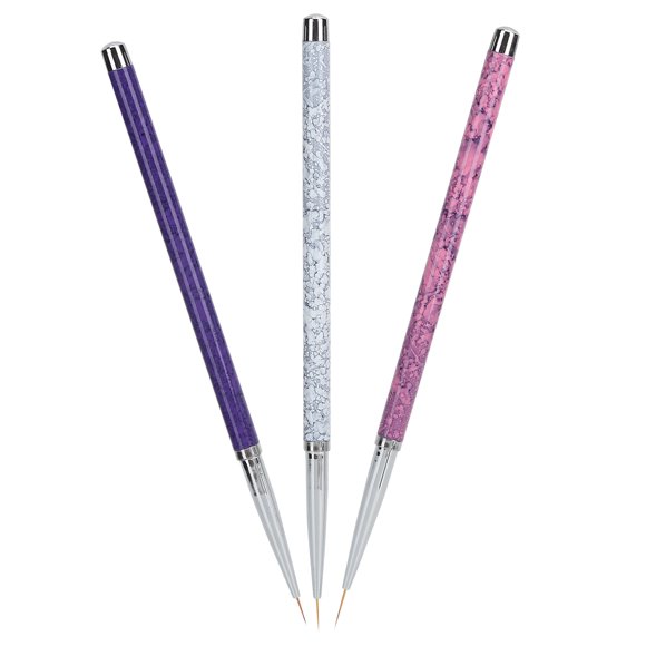 Nail Art Liner Brush, Alloy+Nylon Hair Nail Art Liner Ergonomic Design Moderate Elasticity Marbling Handle  For Family Professional Nail Salons