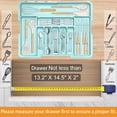 thumbnail image 6 of Silverware Organizer - Expandable Large Kitchen Drawer Organizer Utensil Organizer with 2 Knife Block Inserts, 22"x 19"Cutlery Tray with Drawer Dividers for Kitchen Flatware (Turquoise), 6 of 9