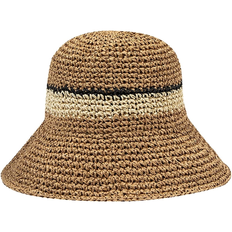 CoCopeaunts Women Beach Hat Straw Braided Stripe Fisherman  display picture 2