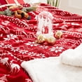 thumbnail image 5 of Christmas Sherpa Throw Blanket ，Christmas Decoration Gift, Fleece, Plush, Warm, Cozy Reversible Microfiber Holiday Blanket White Reindeer, 5 of 6