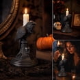 thumbnail image 6 of FeiBiQiuBi Gothic Black Crow Candle Holder Statue, Resin Crow Candlestick Holder, Halloween Gothic Tabletop Decor for Home Dining Table & Party, 6 of 8