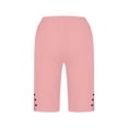 thumbnail image 3 of POIUYTR Plus Size Womens Cotton Linen Shorts Summer High Waist Button Split Hem Short Pants Vacation Sweat Shorts, 3 of 6