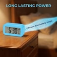 thumbnail image 4 of REGALWOVEN Small Digital Alarm Clock for Bedroom, Alarm Clocks with Big Numbers Display, Temperature, Snooze, 12/24H for Deep Sleepers Blue, 4 of 6