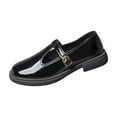 thumbnail image 2 of Women's Mary Jane Loafers, Patent Leather T-Strap Platform Shoes with Buckle, Non-Slip Casual Dress Flats, Comfortable Round Toe Walking Shoes for Daily Work School, 2 of 9