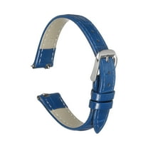 Uxcell Quick Release Leather Watch Band 15mm Embossed Pattern Leather Watch Strap Replacement for Men Women, Blue