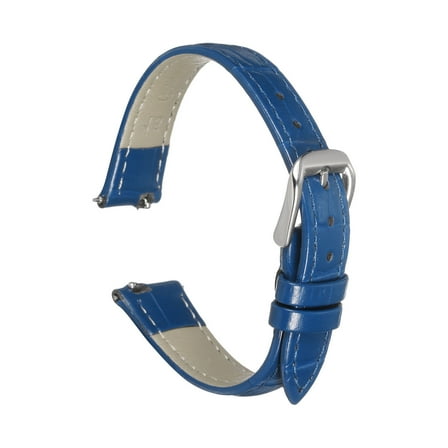 Uxcell Quick Release Leather Watch Band 15mm Embossed Pattern Leather Watch Strap Replacement for Men Women, Blue