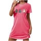 thumbnail image 4 of Camisón corto de talla grande para mujer, camisón de manga corta con estampado de pecho a la moda, camisón para mujer, 4 of 5