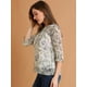 thumbnail image 4 of AllegK BluElegante Casual De GaCon Estampado Floral De Man3/4 Con Volantes PaMujer Gris VioleXL, 4 of 6