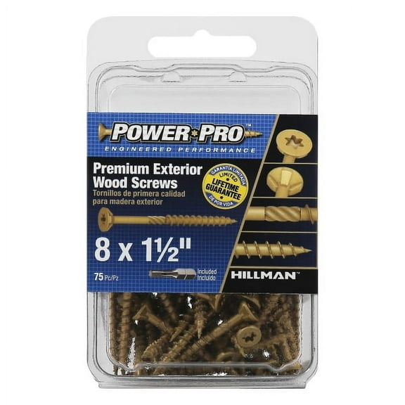 Hillman 42477 Power Pro Star Flat Head Exterior Deck Screws