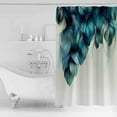 thumbnail image 4 of 54x78 Inch Shower Curtain Decorative Turquoise Feather Bathtub Bath Curtains Fabric Waterproof Bathroom Decor Abstract Beige Peacock Feather Small Stall Shower Curtain Set with 12 Hooks, 4 of 6