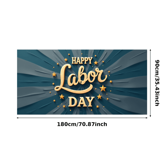 Decorative Design Happy Labor Day Banner for Holiday Celebration Indoor Decoration Party Event