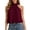 Wine, variant on Women Shirts Casual Elegant Resort Knit Tops With Flowy And Back Tie Detailing For Sleeveless Halter Neck Solid Color Stylish Shirts